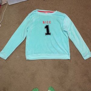 Blue Fleece Pajama Top Size Large